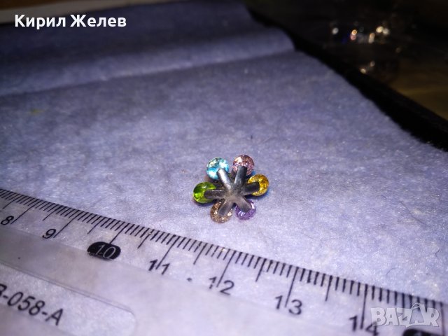 ПРЕКРАСНА СКЪПОЦЕННА СРЕБЪРНА ОБЕЦА СНЕЖИНКА СРЕБРО 925 с РАЗНОЦВЕТНИ ФАСЕТИРАНИ КАМЪНИ 27256, снимка 15 - Обеци - 39654136