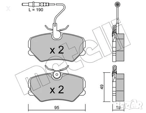 Trusting 101.0 Предни накладки PEUGEOT 306, 405 1987-2002  OE 4252.70  OE 4251.35  OE 1611458780 