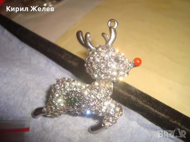 СКЪПОЦЕННО ЕЛЕНЧЕ АЖУРЕН АРТ ФИГУРАЛЕН МЕДАЛЬОН с ИНКРУСТИРАНИ КРИСТАЛИ 80941, снимка 4 - Колиета, медальони, синджири - 36107292