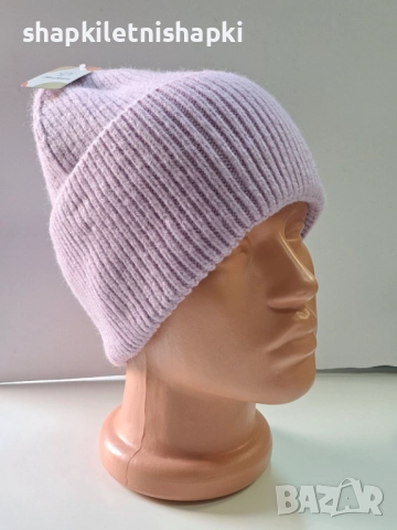 341 Дамска плетена шапка,ангора-бутикова, снимка 2 - Шапки - 52538024