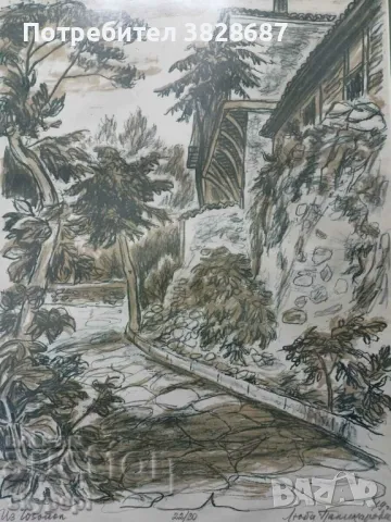 Люба Паликарова - Литография " Из Созопол ", снимка 3 - Картини - 48269561