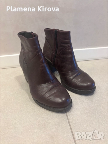 Боти от естествена кожа | Номер 37 (или 36.5), снимка 4 - Дамски боти - 44200550