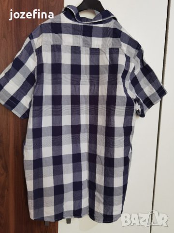 Мъжка лятна риза с къс ръкав карирана памучна, снимка 3 - Ризи - 41481293