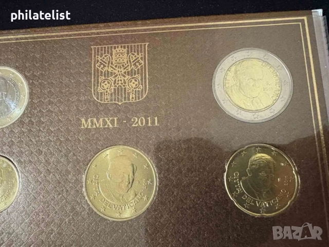 Ватикана 2011 г. - комплектен сет от 1 цент до 2 евро BU, снимка 3 - Нумизматика и бонистика - 52002861