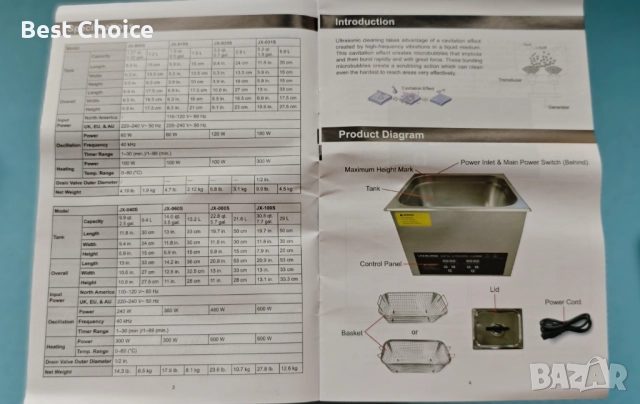 Дигитална ултразвукова почистваща машина Creworks 2 литра, снимка 8 - Други машини и части - 52880124