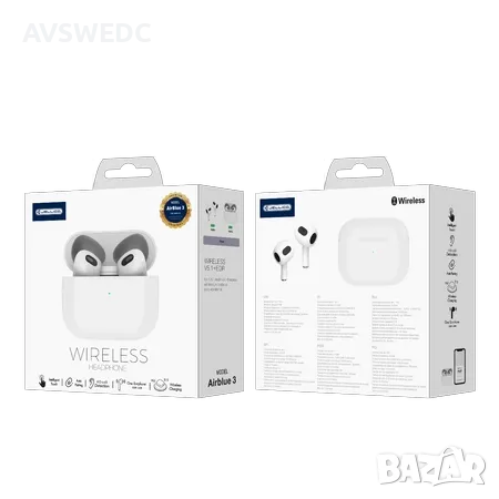 Безжични блутут слушалки JELLICO AirBlue 3, снимка 4 - Bluetooth слушалки - 48466943