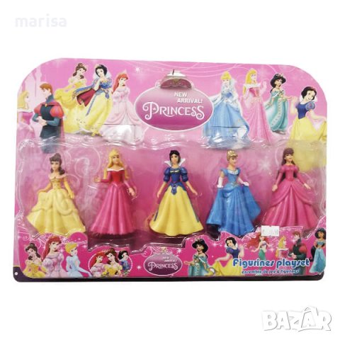 Комплект фигури дисни принцеси 5 броя блистер - 812023, снимка 1 - Фигурки - 39613640