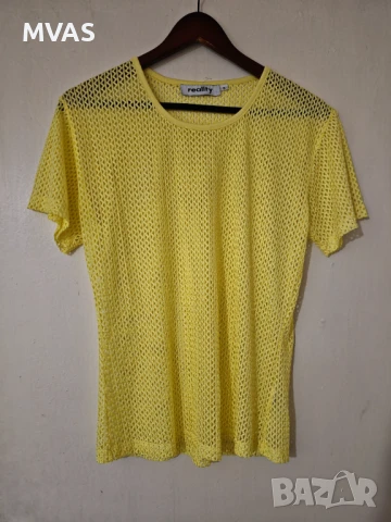 Нова дамска жълта мрежеста блуза S размер 