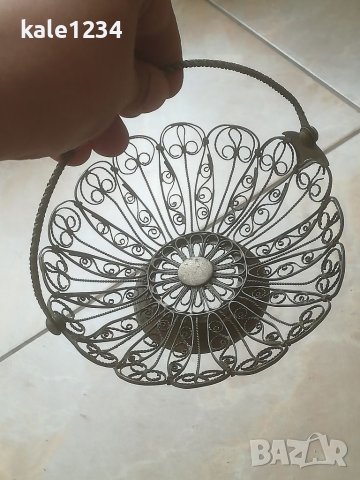 Руска бонбониера филигран. Кошничка. Москва. СССР. Ръчна изработка , снимка 3 - Антикварни и старинни предмети - 41675319