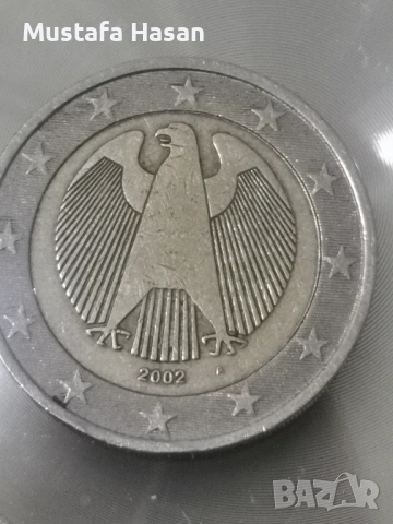 Рядка 2 евро монета от 2002 с буквата А
