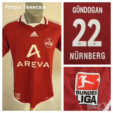 Тениска FC Nuremberg — Домакински (Gundogan #22) adidas — Деца размер XL Червено (сезон 2009)