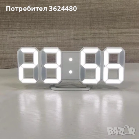  Светещ  LED часовник с аларма , снимка 4 - Други - 53576885