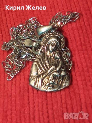 СТАРА ПРАВОСЛАВНА СРЕБЪРНА НАГРЪДНА ИКОНКА с ВЕРИЖКА СРЕБРО 925 Като БОНУС 37311
