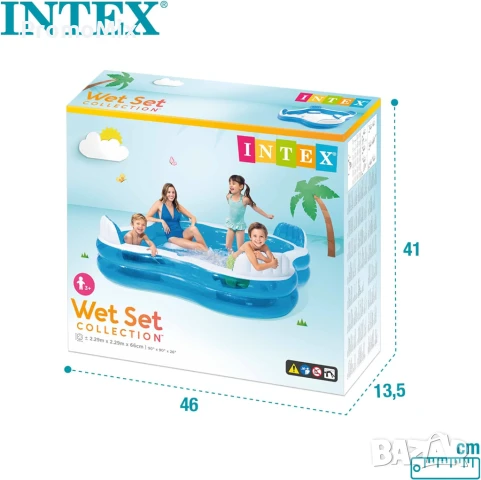 Надуваем басейн Intex 56475NP Swim Centre Family Lounge Pool 229 х 66 см  4 седалки, снимка 11 - Басейни и аксесоари - 51215975