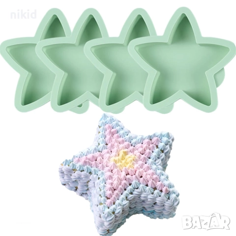 Голяма Звезда дълбок силиконов молд форма гипс кекс шоколад торта пано