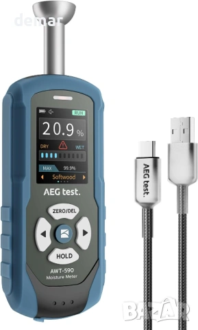 AWT-590 Акумулаторен безщифтов влагомер за дърво, гипсокартон и зидария