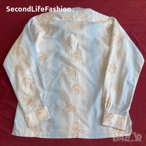 Мъжка риза с дълъг ръкав Tommy Hilfiger с копчета, размер L, синя, снимка 7 - Ризи - 52505714