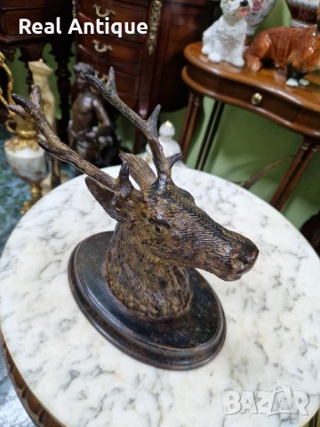 Уникална антикварна френска метална фигура статуетка , снимка 8 - Статуетки - 50893541