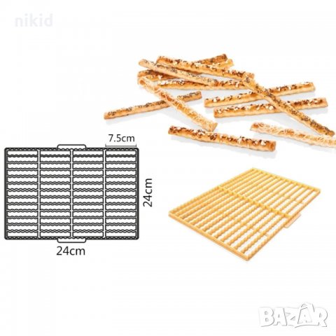 Грамаден резец форма шаблон за рязане изрязване на къдрави солети солетки пръчици гризини пластмасов, снимка 7 - Форми - 34813423