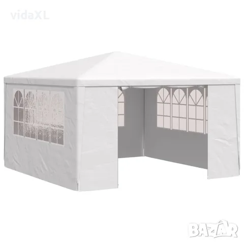 vidaXL Професионална парти шатра със стени 4x4 м бяла 90 г/м²