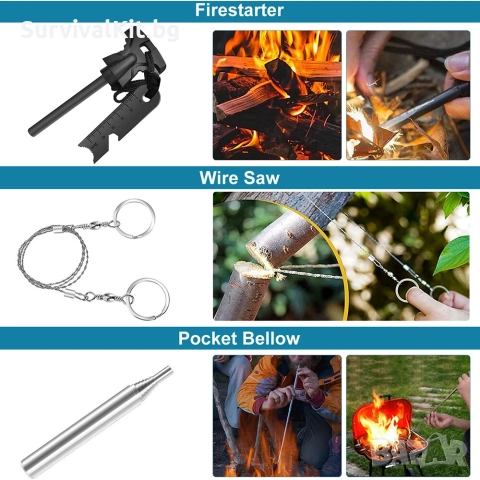 Професионален комплект инструменти за оцеляване 13 в 1, снимка 5 - Екипировка - 52476864