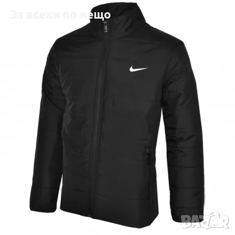 Мъжко черно зимно ватирано шушляково яке Nike🔝Adidas🔝Hugo Boss Код D1470, снимка 2 - Якета - 48244660
