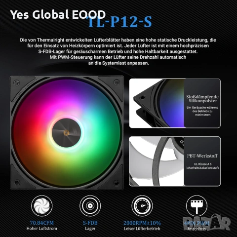 Thermalright FW 360 Black ARGB водно охлаждане 360 AIO, снимка 3 - Други - 53109539