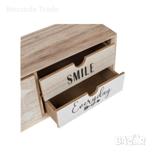 Декоративна кутия Mercado Trade, 3 чекмеджета, Дърво, Бежов, снимка 3 - Декорация за дома - 42550086