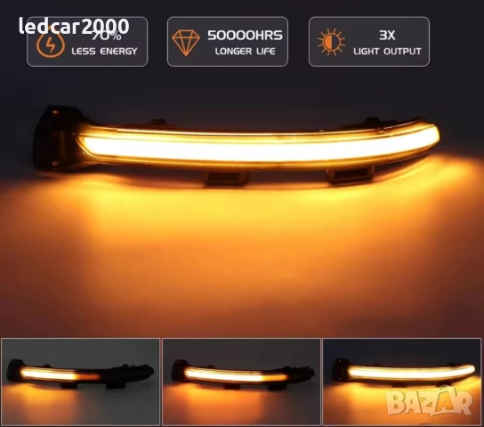 Динамични Лед Мигачи за Огледала VWGolf 7 Jetta MK7 Touran, снимка 9 - Аксесоари и консумативи - 52659442