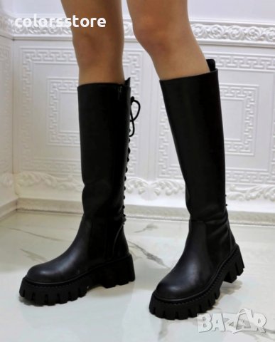 Равни ботуши - черна кожа - DR900, снимка 2 - Дамски ботуши - 38031863