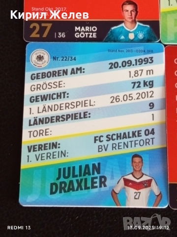 Колекционерски картички на футболисти АНДРЕ ШУРЛЕ,ПХИЛИП ЛАН, ЮЛИАН ДРАХСЛЕР 51024, снимка 13 - Колекции - 51703689