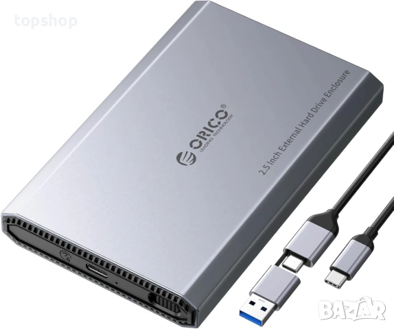 Алуминиева кутия за 2.5" SSD/HDD диск ORICO – USB-C 3.2, 6Gbps