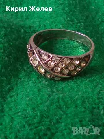 СТАР СКЪПОЦЕНЕН СРЕБЪРЕН ПРЪСТЕН СРЕБРО 925 с ИСКРЯЩИ ФАСЕТИРАНИ ЦИРКОНИ 48652, снимка 16 - Пръстени - 50354713