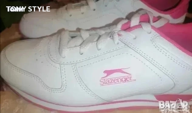 SLAZENGER Оригинал Нови Дамски Кожени Маратонки 39, снимка 3 - Маратонки - 51644351