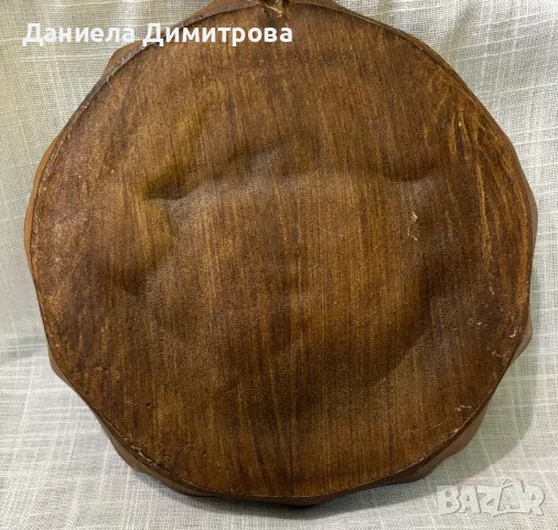Ретро стенна чиния, дърворезба , снимка 3 - Колекции - 50042283