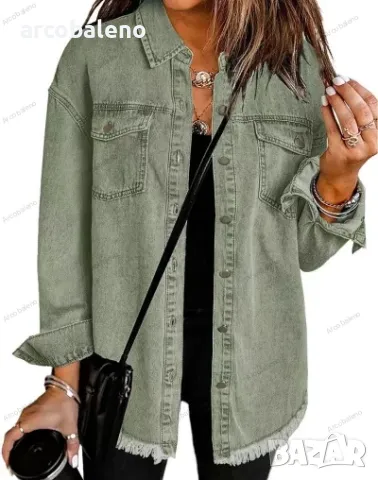 Дамска дънкова риза, 12цвята , снимка 6 - Ризи - 47702701