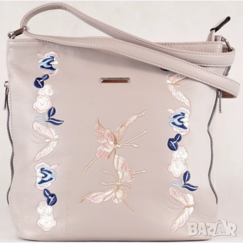 Нежна дамска чанта с флорална бродерия, снимка 8 - Чанти - 52098245