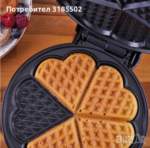 Гофретник Voltz,1200W, 5 гнезда, Инокс, снимка 4 - Гофретници - 50851940