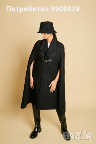 Дамска Вълнена Пелерина Megane, снимка 3 - Палта, манта - 52183973