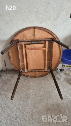 Трапезна разтегателна маса диаметър 1 метър, снимка 5 - Маси - 47609274