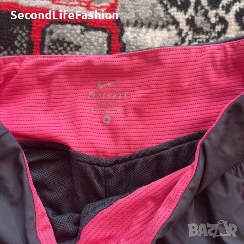 Дамски спортен панталон Nike Dri Fit Crop, размер S, сив, розов, снимка 3 - Къси панталони и бермуди - 52497517