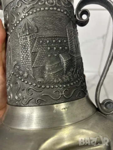 Стара халба  за вино/ бира  от калай Antik * Vintage, снимка 10 - Антикварни и старинни предмети - 48153743