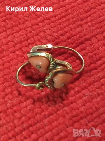 СТАРИННИ МАЙСТОРСКИ МЕДНИ ОБЕЦИ с ДЕБЕЛА ПОЗЛАТА и НАТУРАЛЕН ЧЕРВЕН КОРАЛ с МАРКИРОВКА AD+   46813, снимка 12 - Антикварни и старинни предмети - 46483967