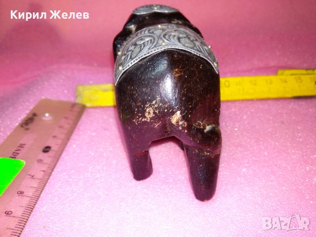 ДЪРВЕНА КОЛЕКЦИОНЕРСКА ФИГУРКА СЛОНЧЕ РЪЧНА ИЗРАБОТКА с ОРНАМЕНТИРАН МЕТАЛЕН ОБКОВ 42910, снимка 10 - Статуетки - 44312521