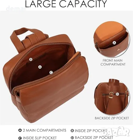 Раница Lloyd Baker Farit: Елегантна кожена раница със среден размер, снимка 3 - Раници - 49793846