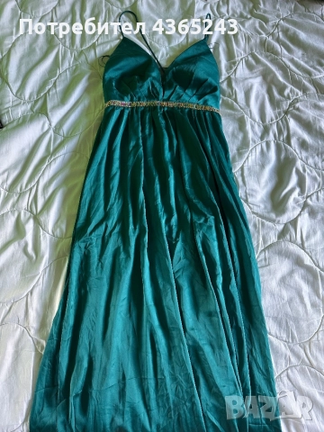 Чисто Нова! Дамска Дълга Елегантна Зелена Официална рокля за Нова Година Jack’s Размер 36/ S, снимка 3 - Рокли - 52611077