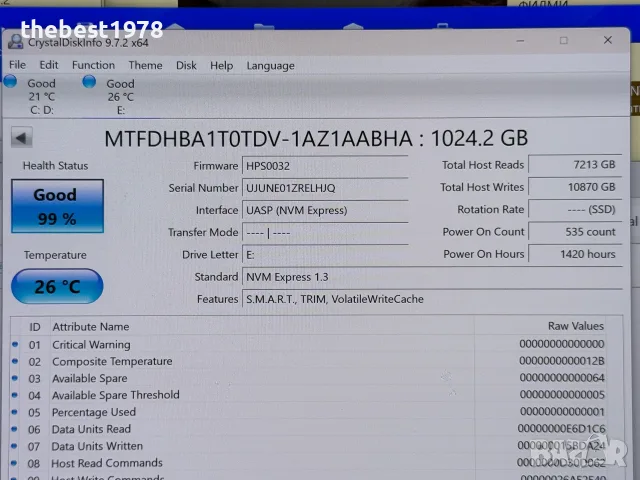 1TB SSD NVMe Micron 2300 MTFDHBA1T0TDV, снимка 3 - Твърди дискове - 56300184