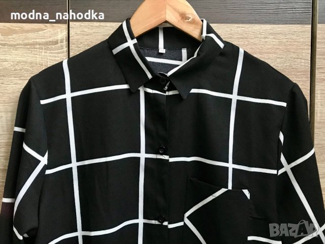 Елегантна риза в черно и бяло, снимка 3 - Ризи - 38705567