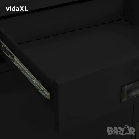 vidaXL Офис шкаф, черен, 90x40x102 см, стомана, снимка 8 - Шкафове - 56147060