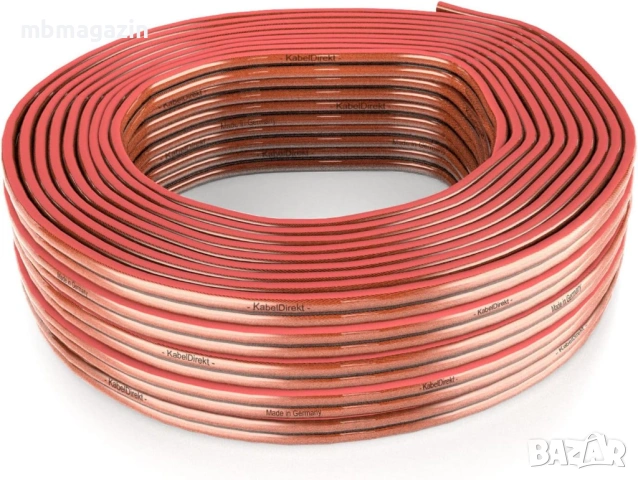 KabelDirekt Pro Series Кабел за високоговорители 10 м, OFC, 100% мед, снимка 6 - Аудиосистеми - 53652096